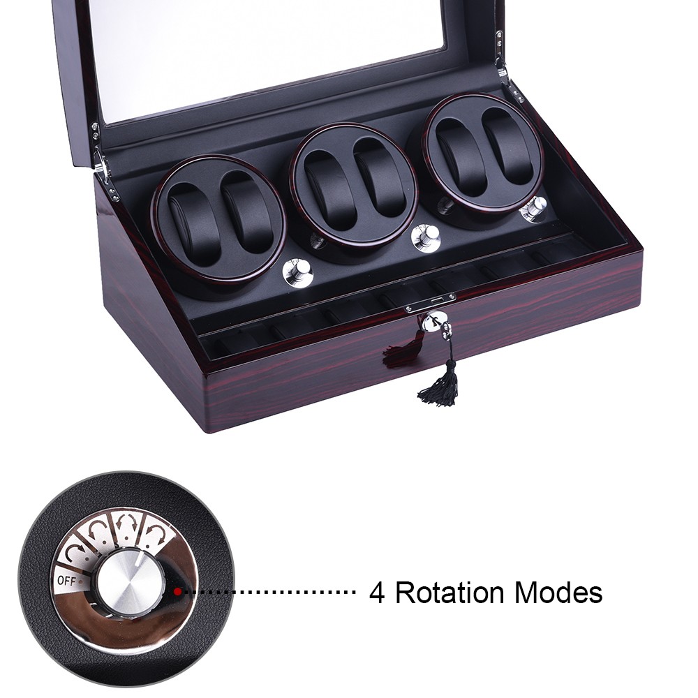 Automatic Rotation 6+7 Leather Watch Winder Storage Case Display Box 4 Modes New