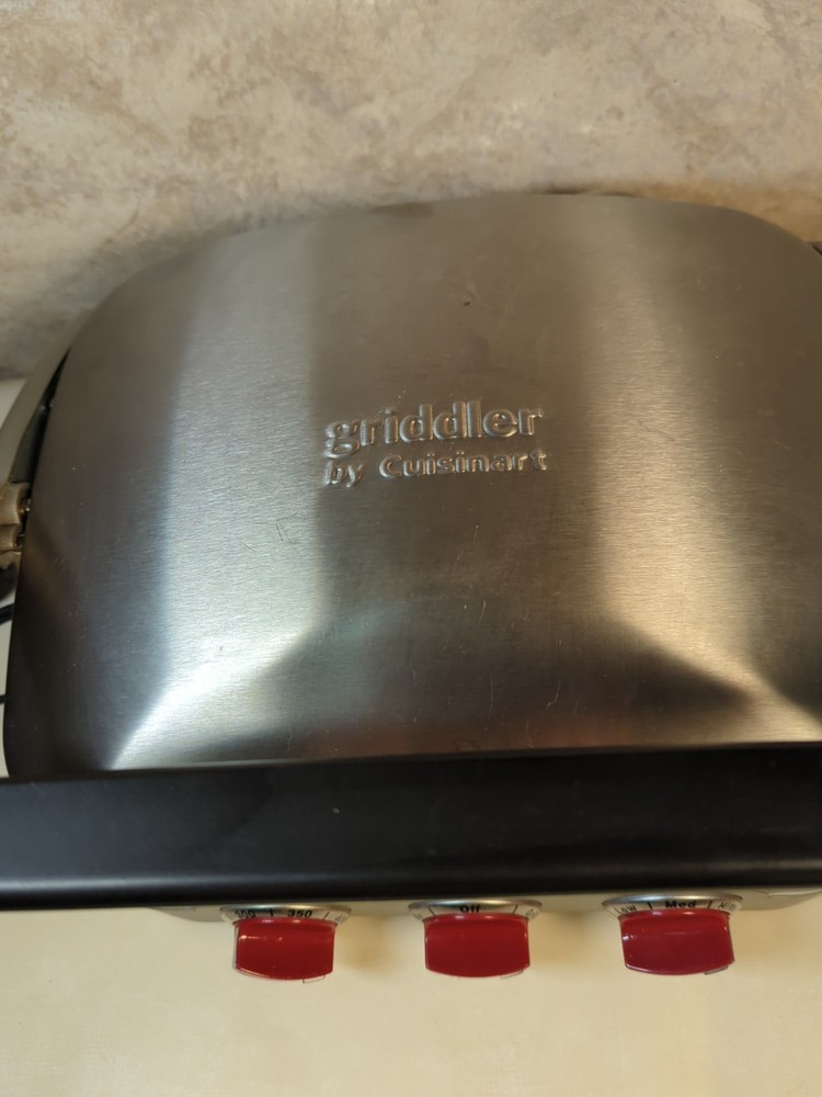 Cuisinart GR-4NP Electric Indoor Grill Griddler Panini Press Red Knobs Scratches