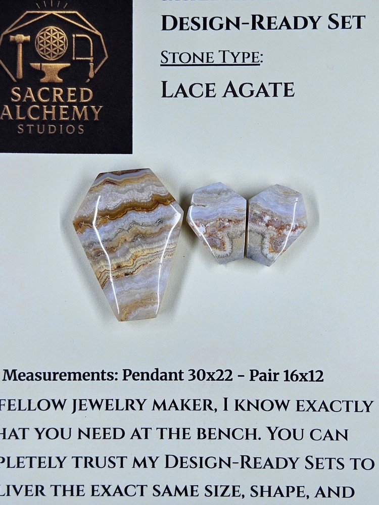 Coffin Shape - Lace Agate - Design-Ready Sets