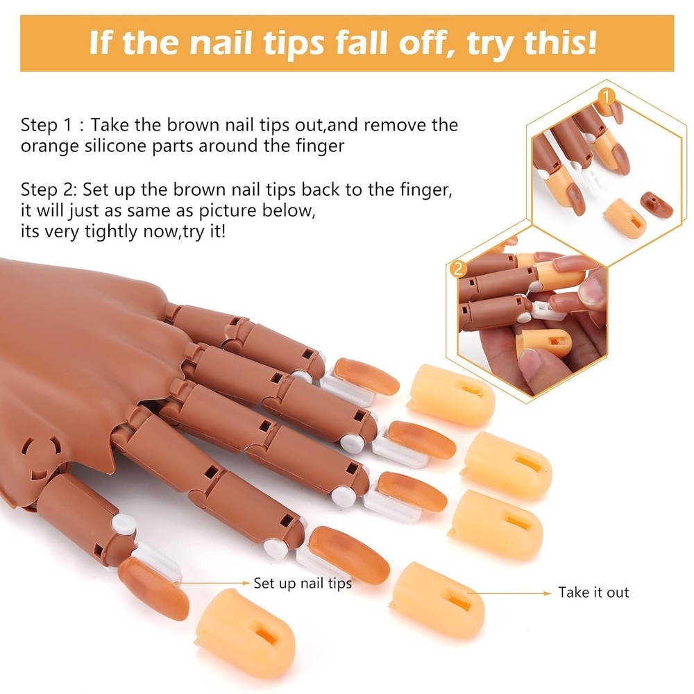 Professional Quality Flexible Nail Mannequin Hand with Complete Practice Tools