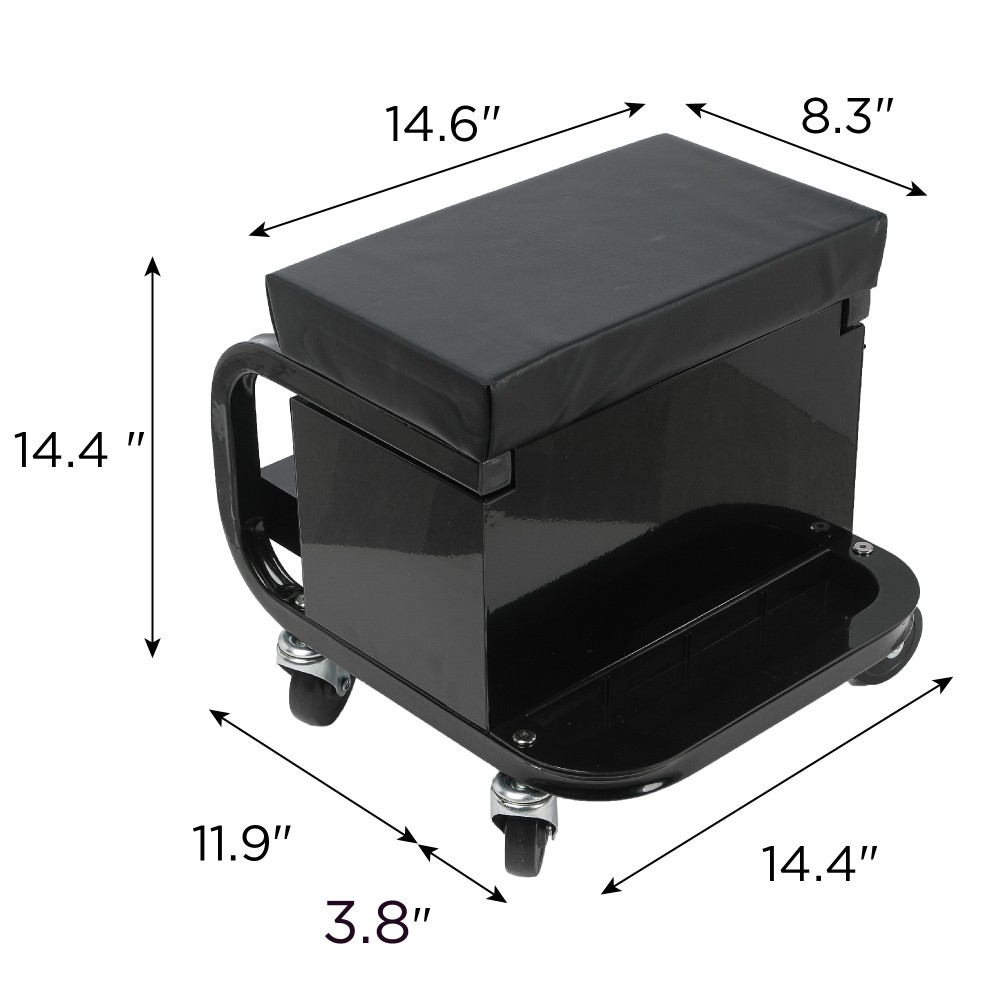 Multifunctional Rolling Tool Chest,Rolling Creeper Garage with 3Built in Drawers