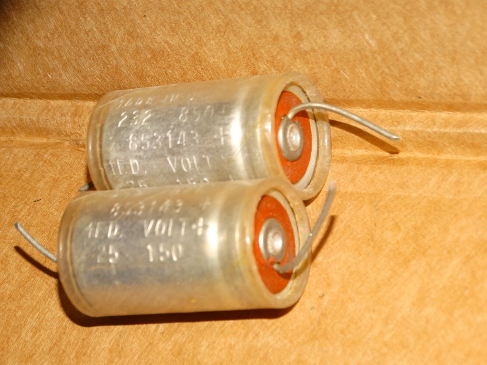 2 - Vintage "TM Capacitor?" Pulls   25mfd  150v  (Quantity Available)