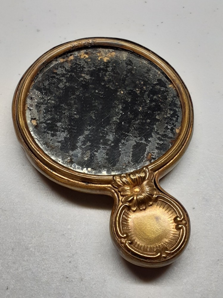 ANTIQUE ART NOUVEAU SMALL HAND MIRROR