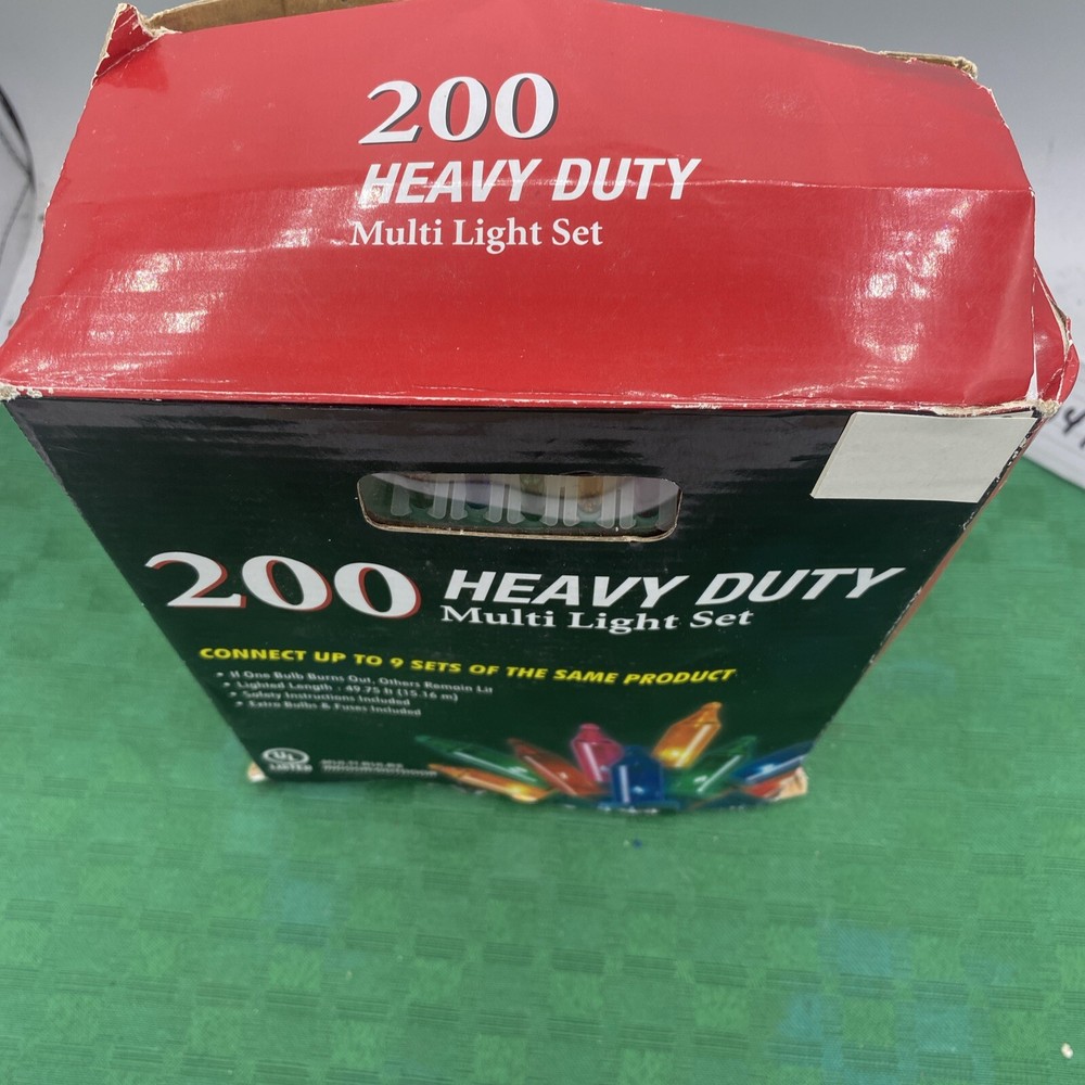 200 Multi Heavy Duty Light Set Multicolored Lights NIB
