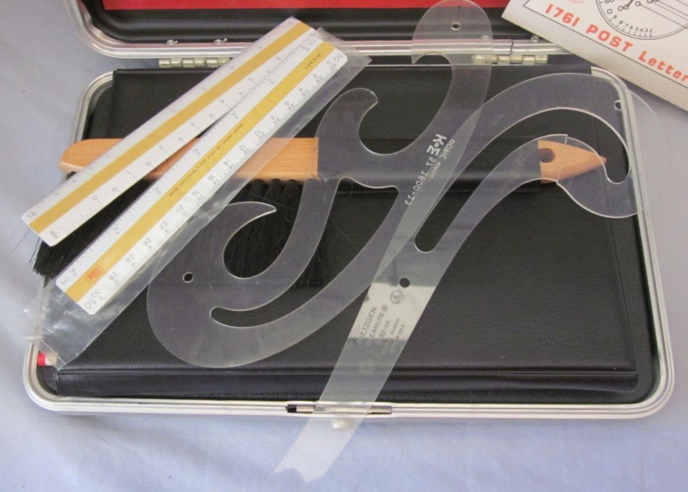 Older #1761 Post Draftsman Lettering & Drafting Kit w/Hard Case