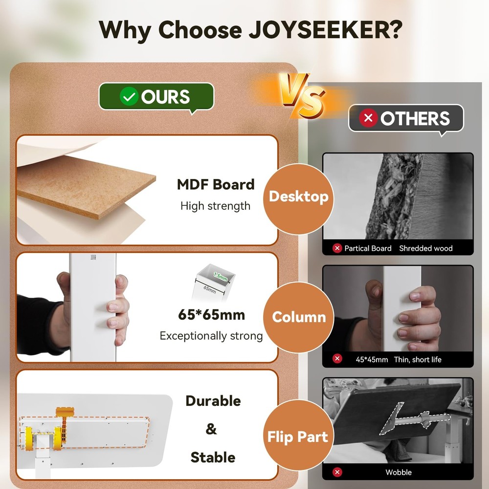 Mobile Standing Desk, Height Adjustable Left/Right Overbed Bedside Table, 90°...