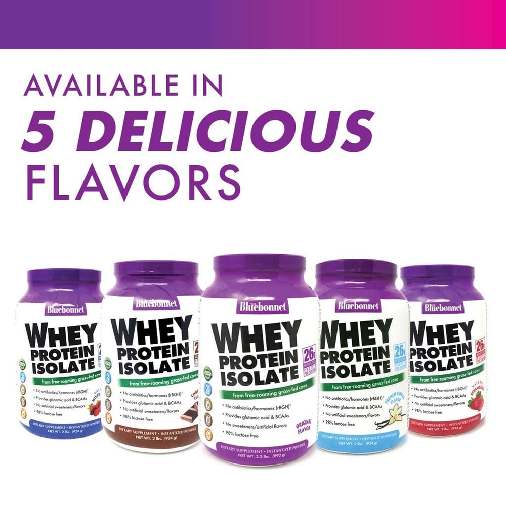 Bluebonnet Whey Protein Isolate Powder Original 2.2 lbs