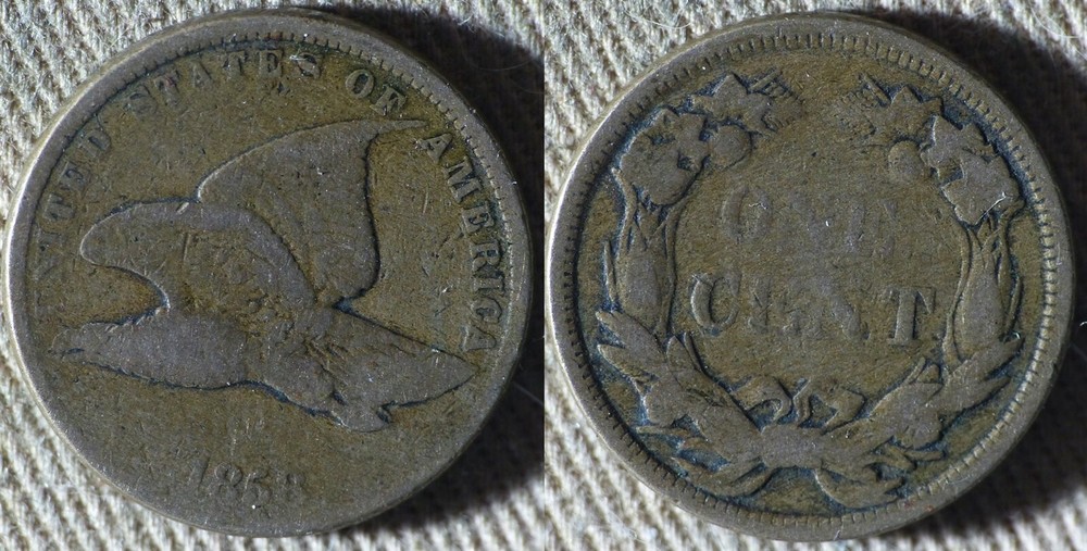 Cent Flying Eagle : 1858 S.L. Nice G/VG IRUS791