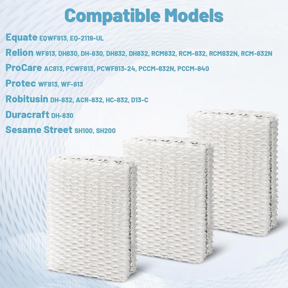 Filter Replacement for Humidifier Compatible - Relion WF813 Kaz WF-813 - 8 Pack
