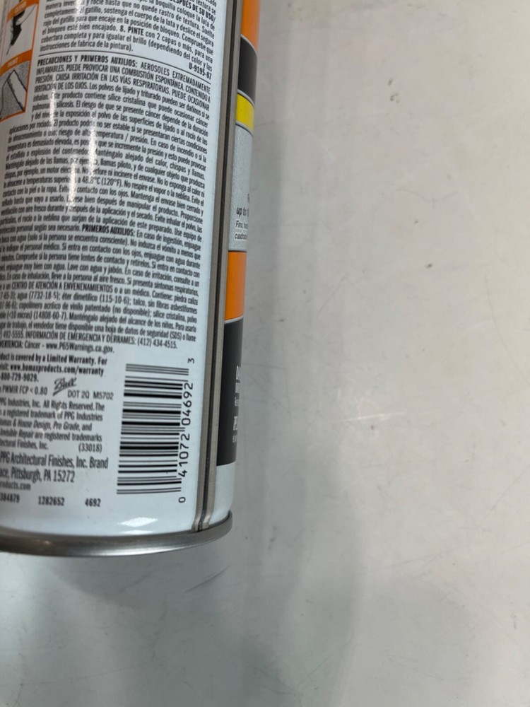2x Homax Pro Grade CEILING TEXTURE 20 oz Flat White Orange Peel Vertical Apply