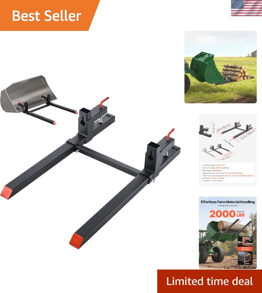 Efficient 43-Inch Pallet Forks with Strong Locking System for Material Handling