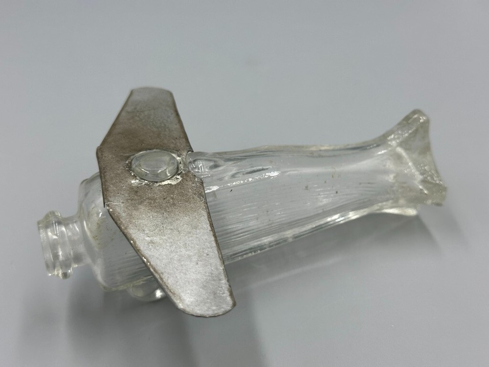 c 1940 AIRPLANE Patent 113053 Glass CANDY CONTAINER A&E 4