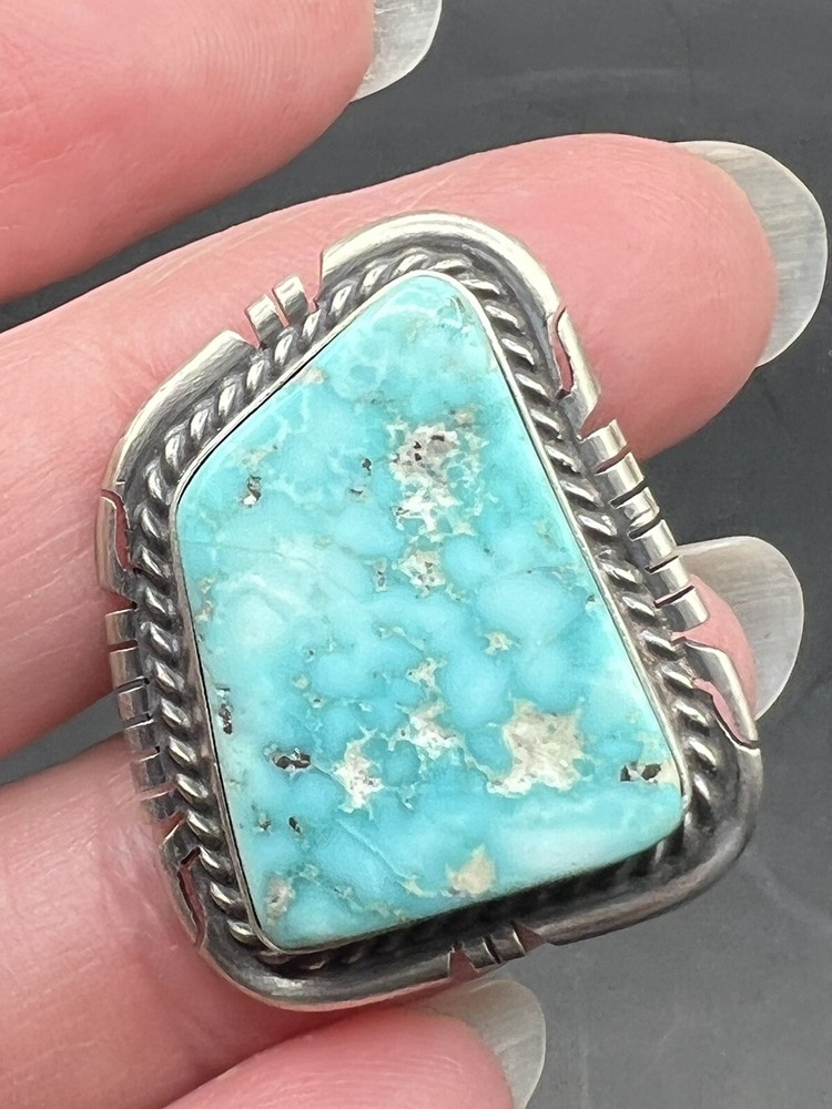 Dave Skeets Sonoran Turquoise Sterling Ring Size 5.5