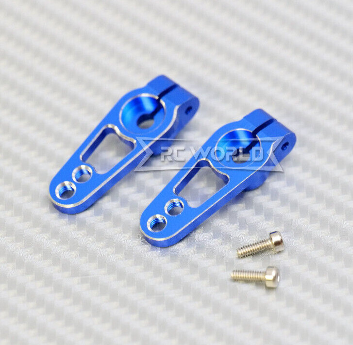 RC Servo HORN 25T Aluminum Low Profile  (2 HORNS)  - BLUE -