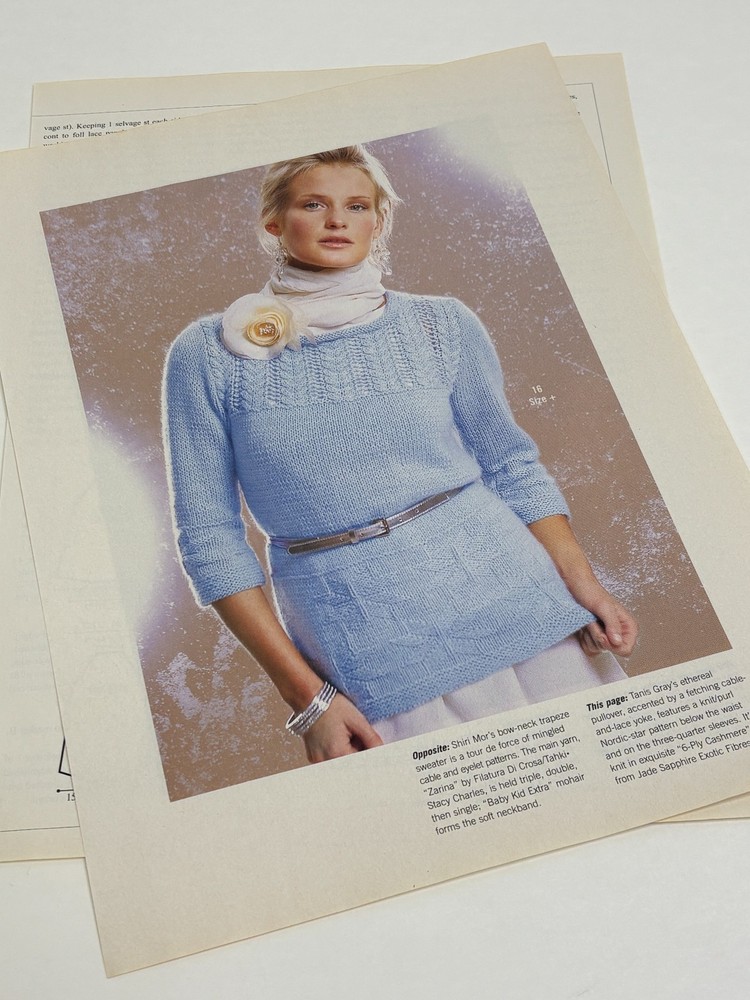 Nordic Pullover Woemens Size Knitting Pattern Magazine Pages