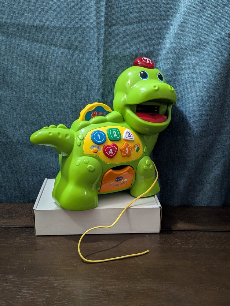VTech Chomp & Count Dino | Electronic Learning Pull Toy | Tested & Works!