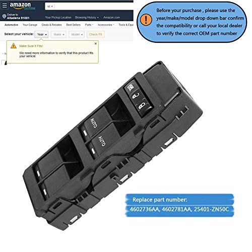 Front Driver Side Power Window Master Control Switch Compatible with Jeep