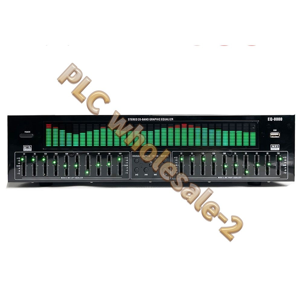 1x EQ8000 LED EQ Equalizer Optical Fiber Coaxial Digital Audio Decoder Processor