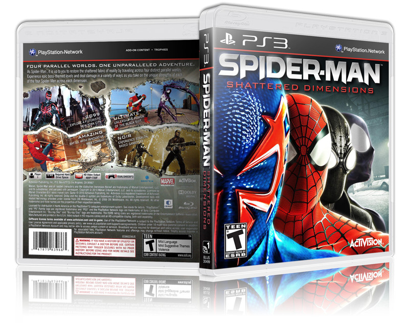 Spider-Man: Shattered Dimensions - Replacement PS3 Cover and Case. NO GAME!!