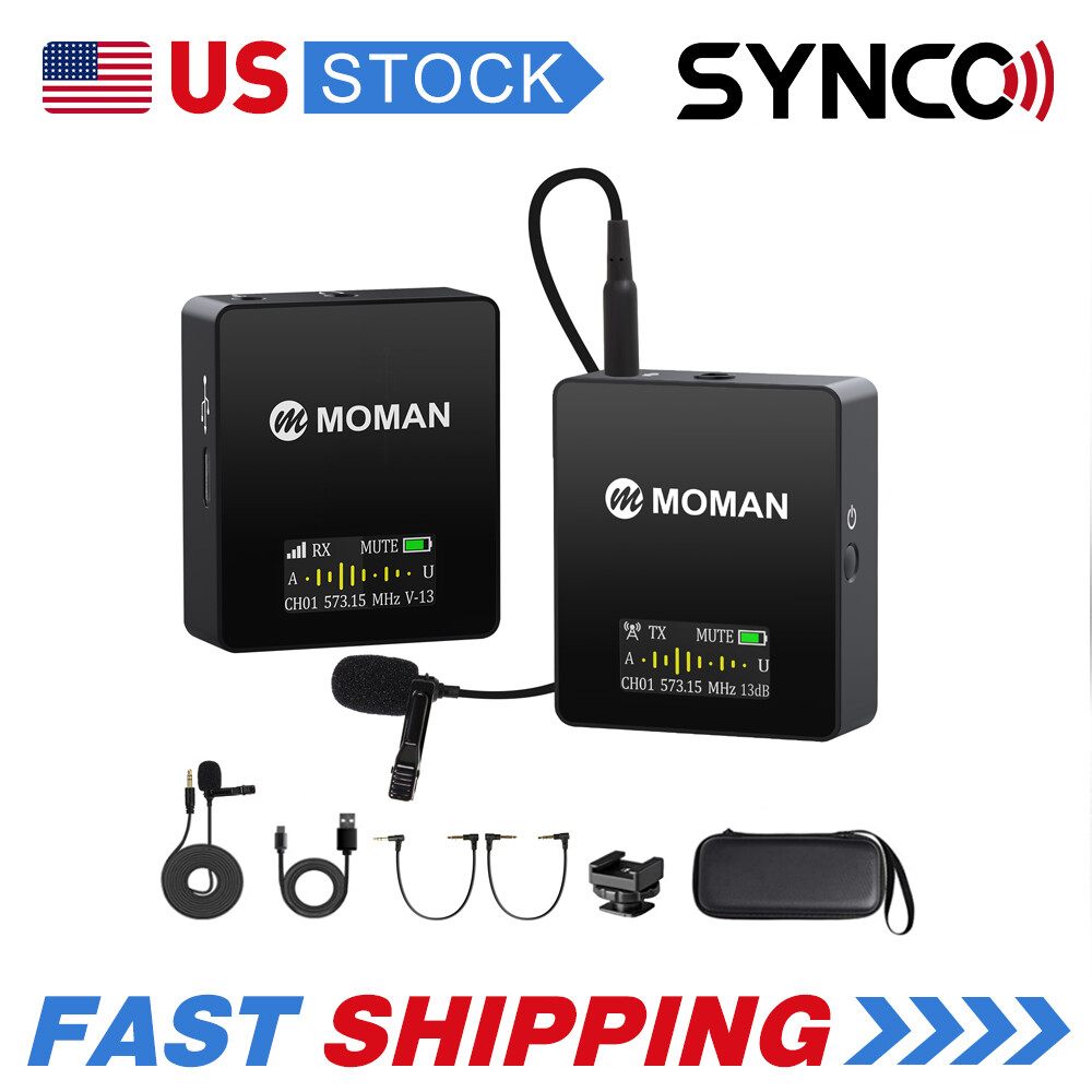 Wireless Lavalier Microphone System UHF Transmitter with Receiver for Phone DSLR