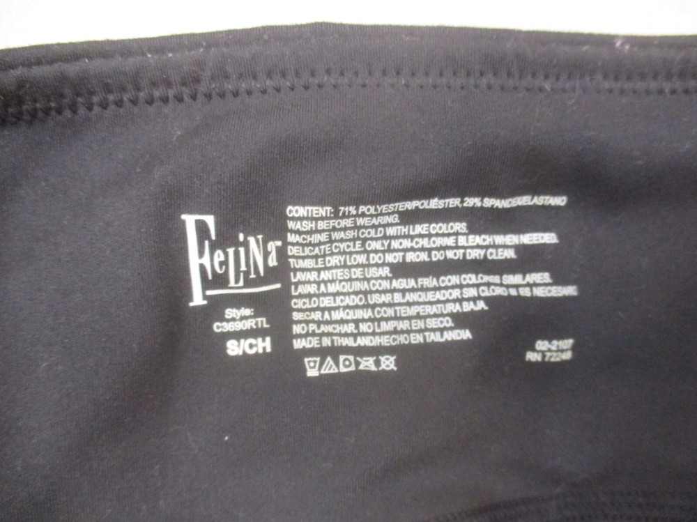 Felina Size S Womens Black Stretch Pull On Athletic Gym Compression Leggings 912