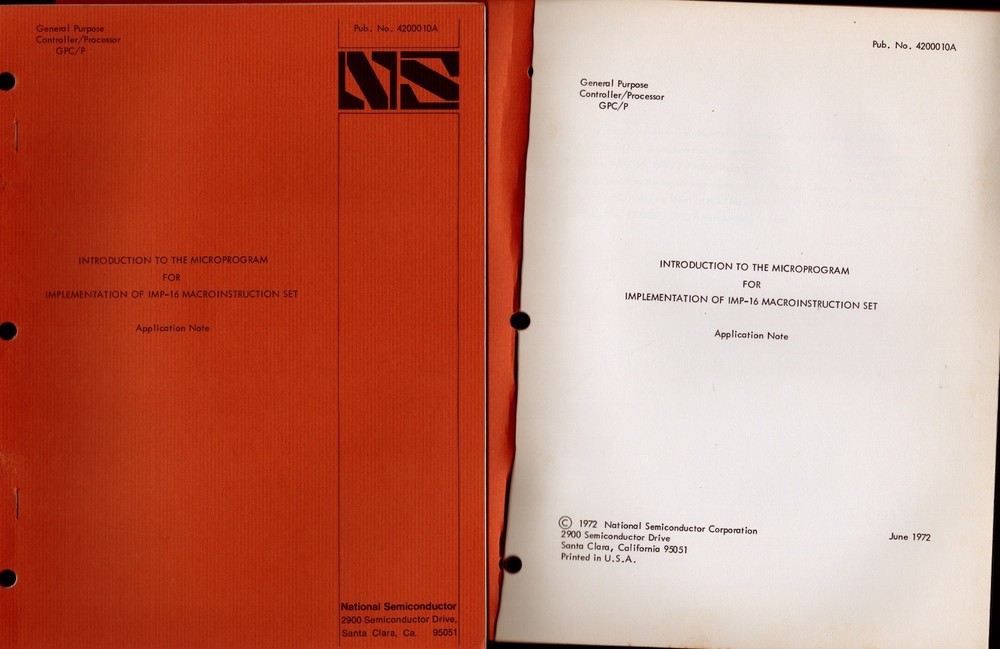 (3) docs 1972 National Semiconductor GPC/P Product Description Intro Ralu Flags