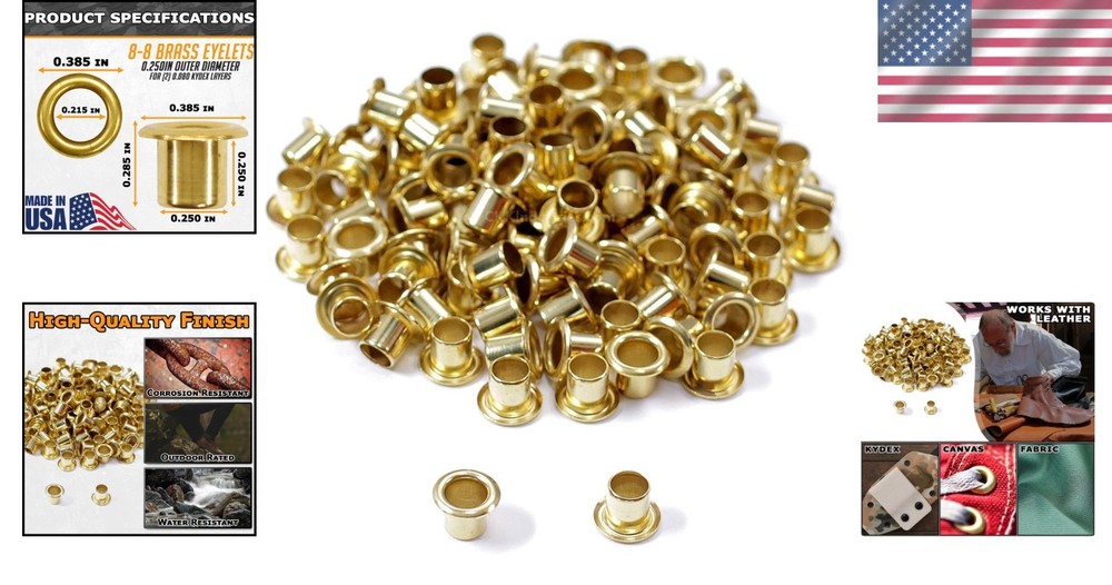 Industrial Grade Brass Rivets - 1/4 inch