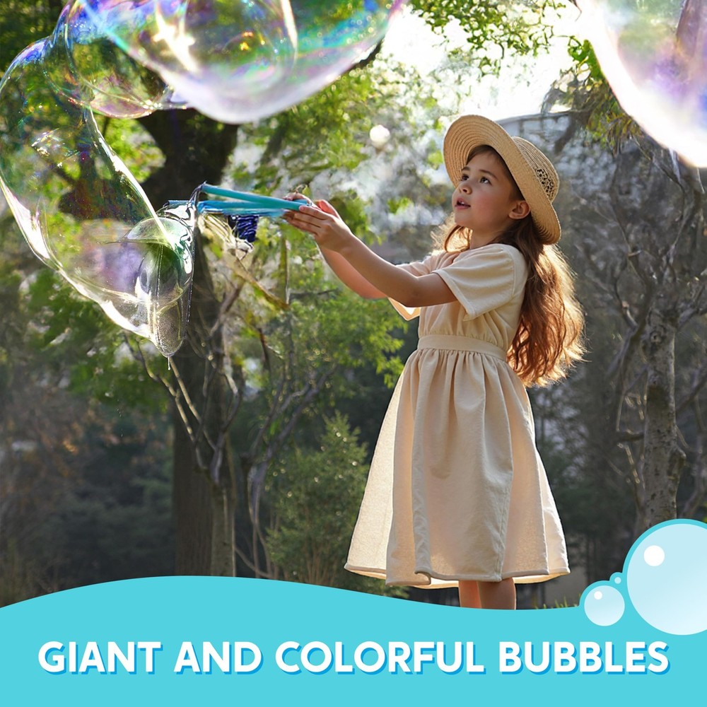 SYNCFUN Giant Bubble Wand Kit (3-Piece Set) with Concentrate Large, Green