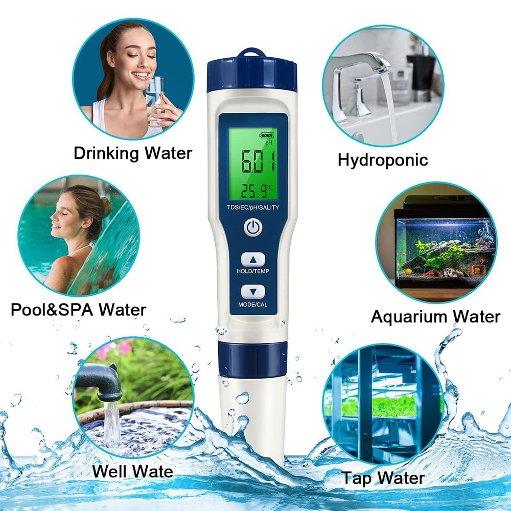 Multi-Functional pH/TDS/EC Tester - Easy Calibration for Safe Water Use