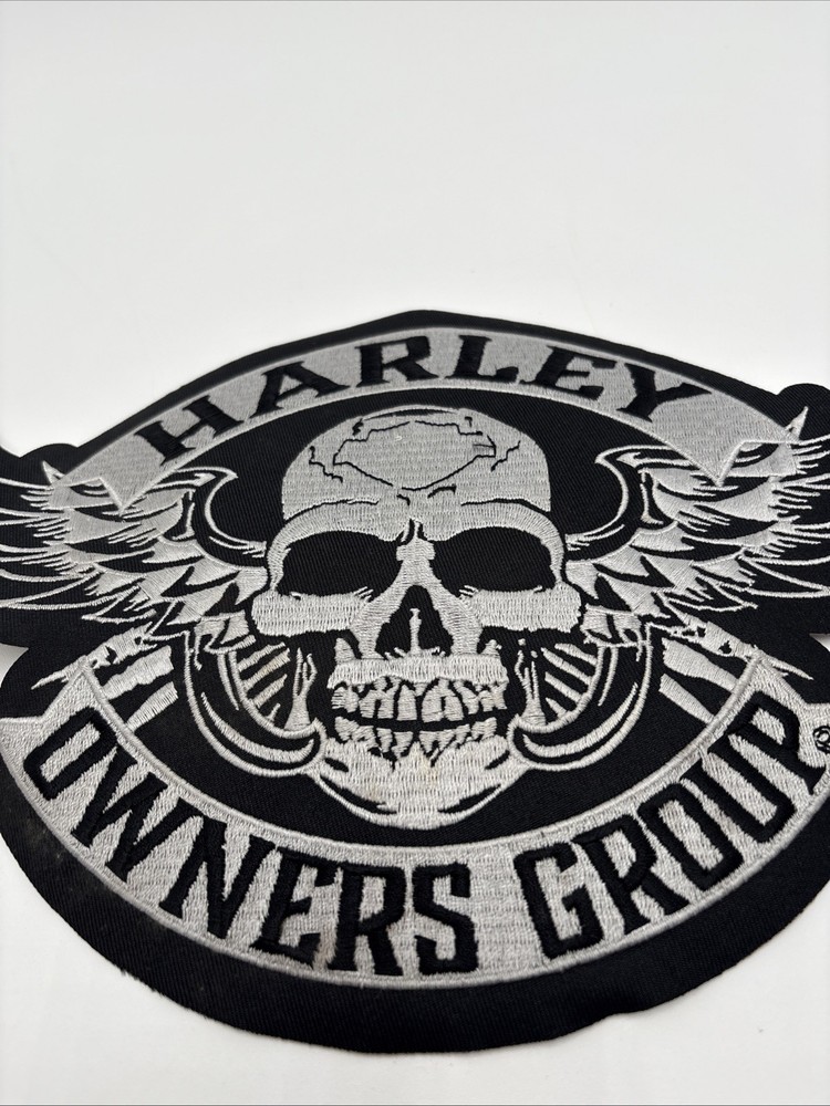 Harley Davidson Large Winged Skull Silver Patch Owners Group H.O.G.