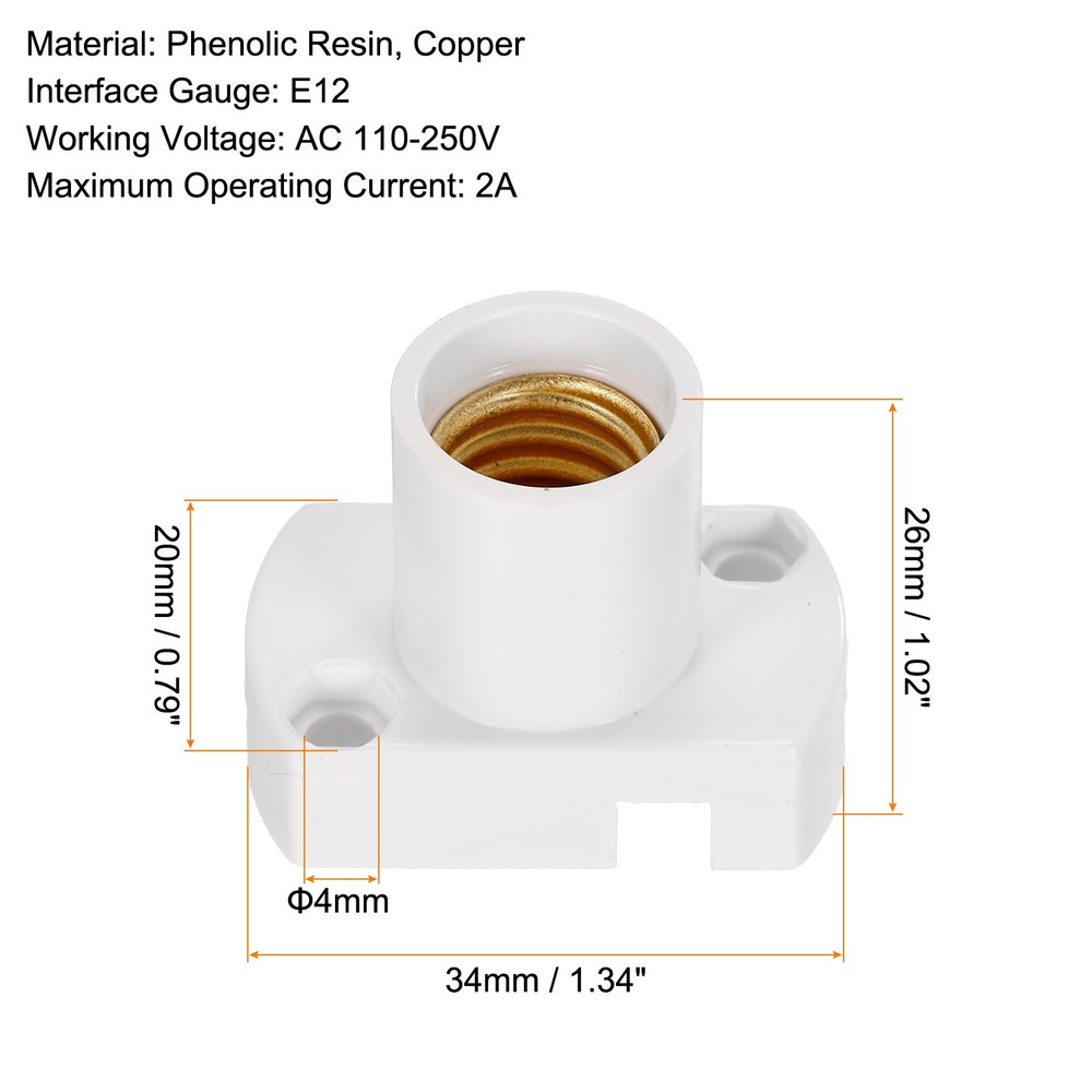 5PCS White E12 Mini Bulb Holder Beads Lamp Bases Socket