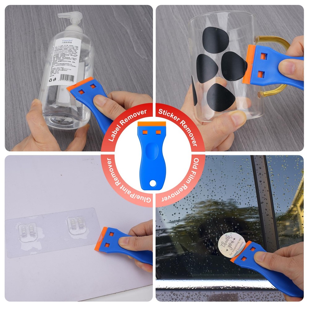 Razor Blade Scraper with 2 Pcs Plastic Scraper Tool for Cooktop Oven Window