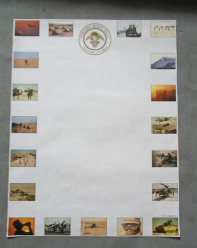 Operation Desert Shield letterhead and envelope