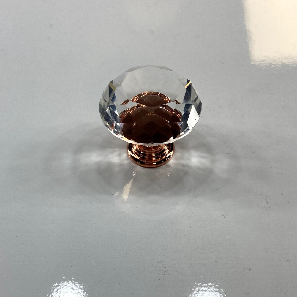 Rose Gold Crystal Knobs – Elegant Cabinet Drawer Pulls, Home Hardware