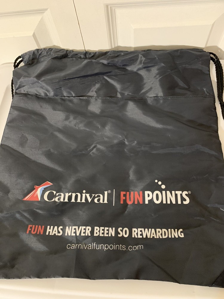 Carnival Tote back pack Sack Funpoints fun Has Never Been So Rewarding Gray