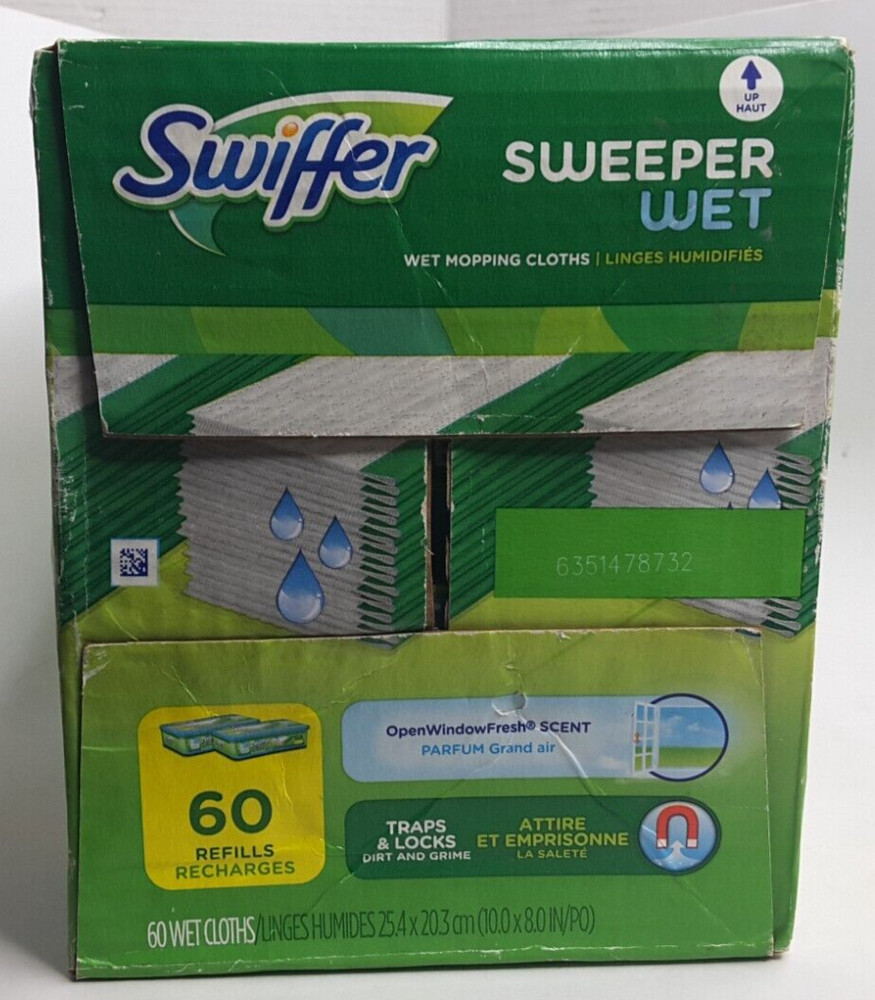 Swiffer Sweeper Wet Pad Refills Open Window Fresh Scent 60 Count