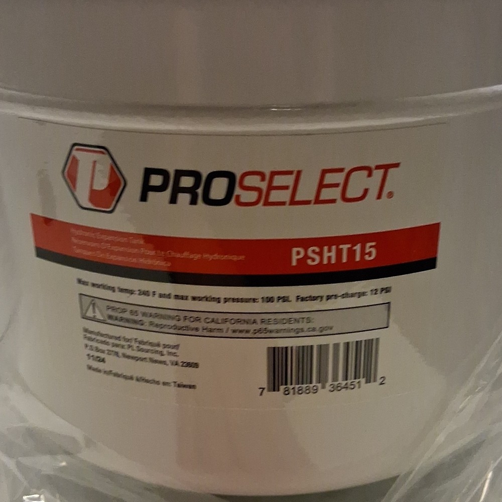 PROSELECT PSHT15 Boiler Expansion Tank, White, 100 PSI, Model PSHT15