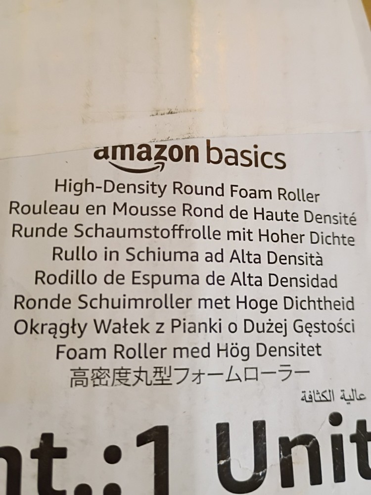 Amazon Basics 18" High-Density Round Foam Roller for Exercise, Massage, Muscle