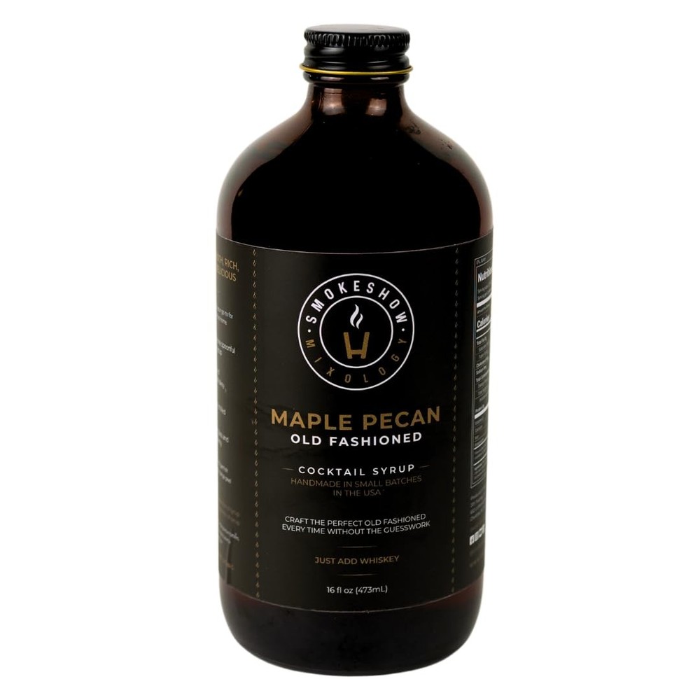 Cocktail Syrup - 64 Servings (16 oz, Old Fashioned Maple Pecan)