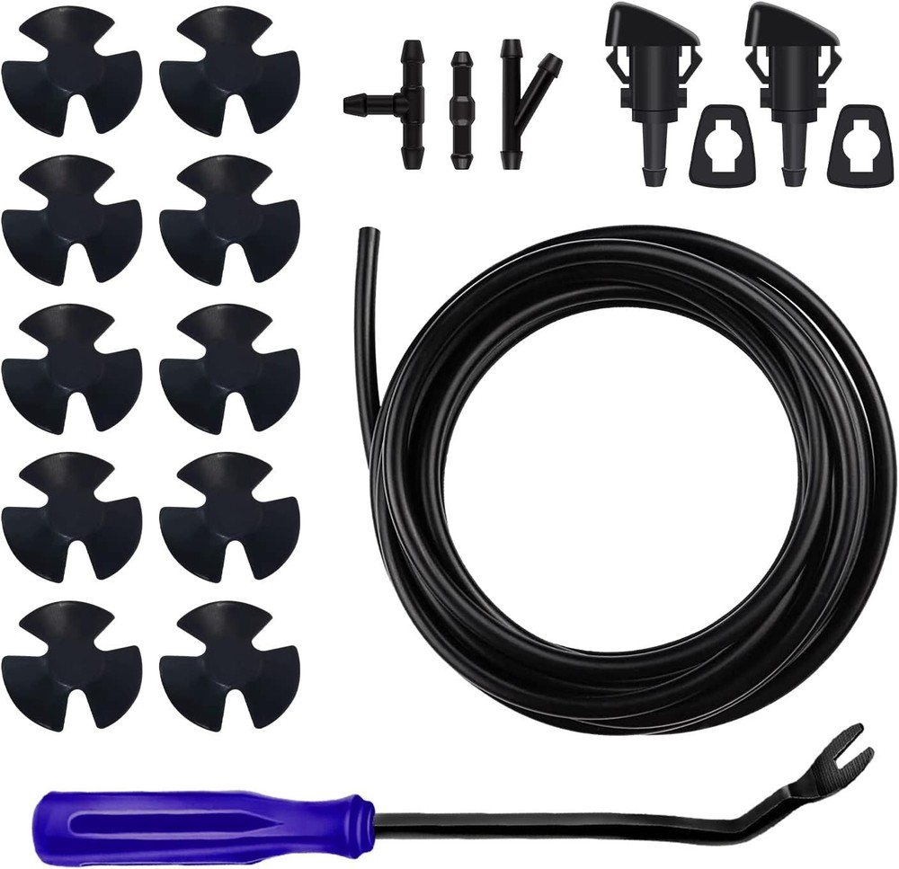 19PCS Windshield Washer Nozzles Hose Kit for Dodge Ram