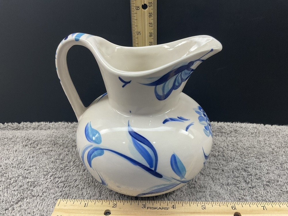 2005 Gail Pittman/ 5” Pitcher/ Butterfly Blue Pattern/Excellent