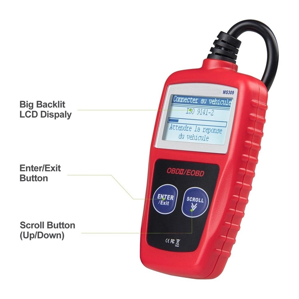 MS309 Universal Car Engine Fault Code Reader, Diagnostic Scan Tool OBD2