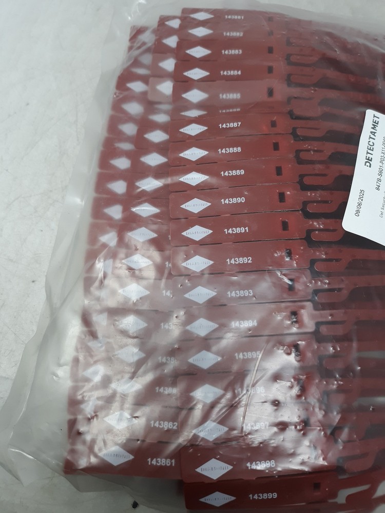 Detectamet Metal Detectable Security Seals – Easy Tear, X-Ray Visible – Pack 100