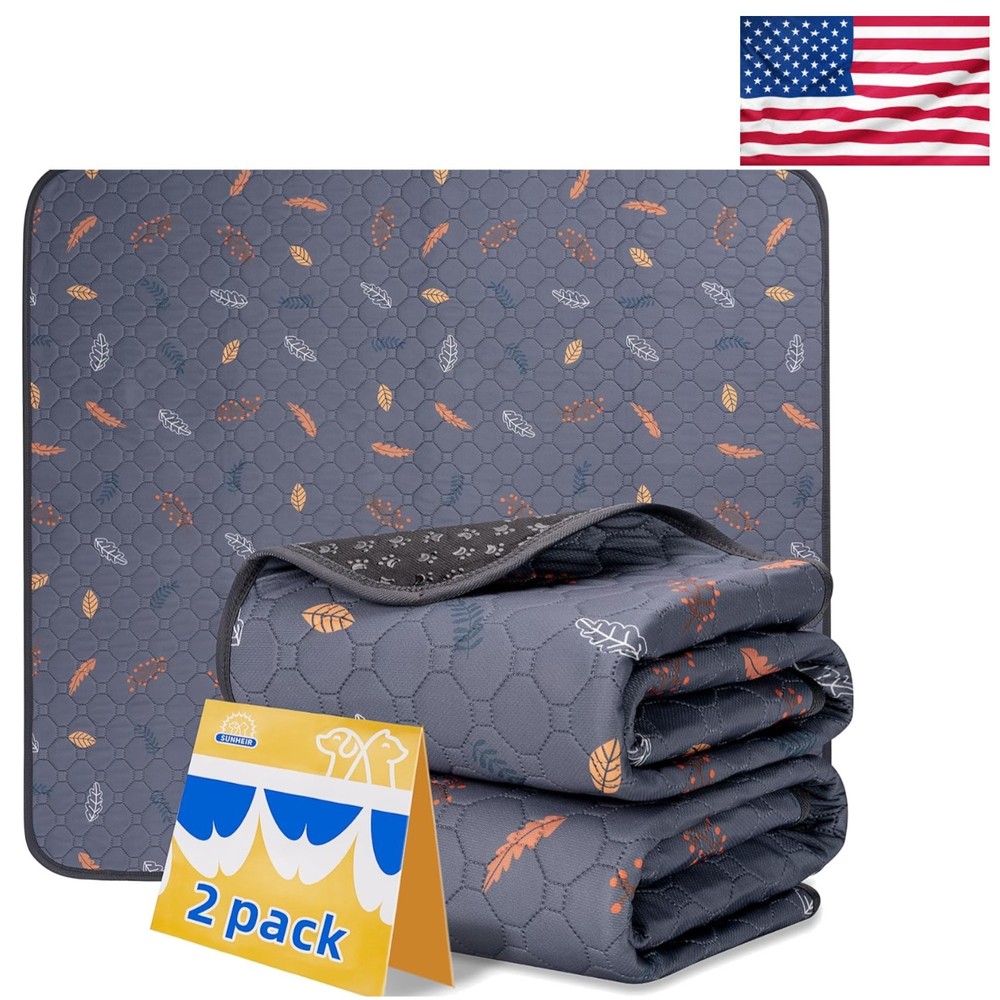 Reusable Dog Pee Pads, Absorbent & Waterproof - Perfect for Training, 2 Pack
