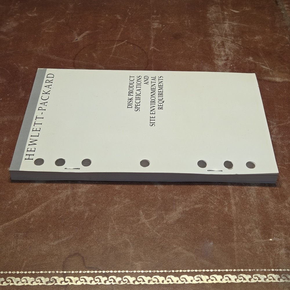 1989 HP Disk Product Specifications and Site Environmental Requirements Manual