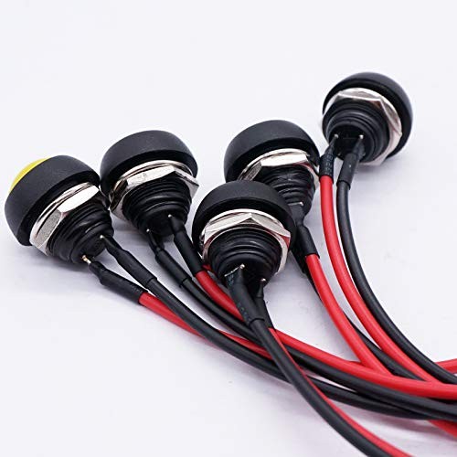 /10Pcs 12mm Momentary Push Button Switch 1/2" Mounting Hole On Off Mini Round