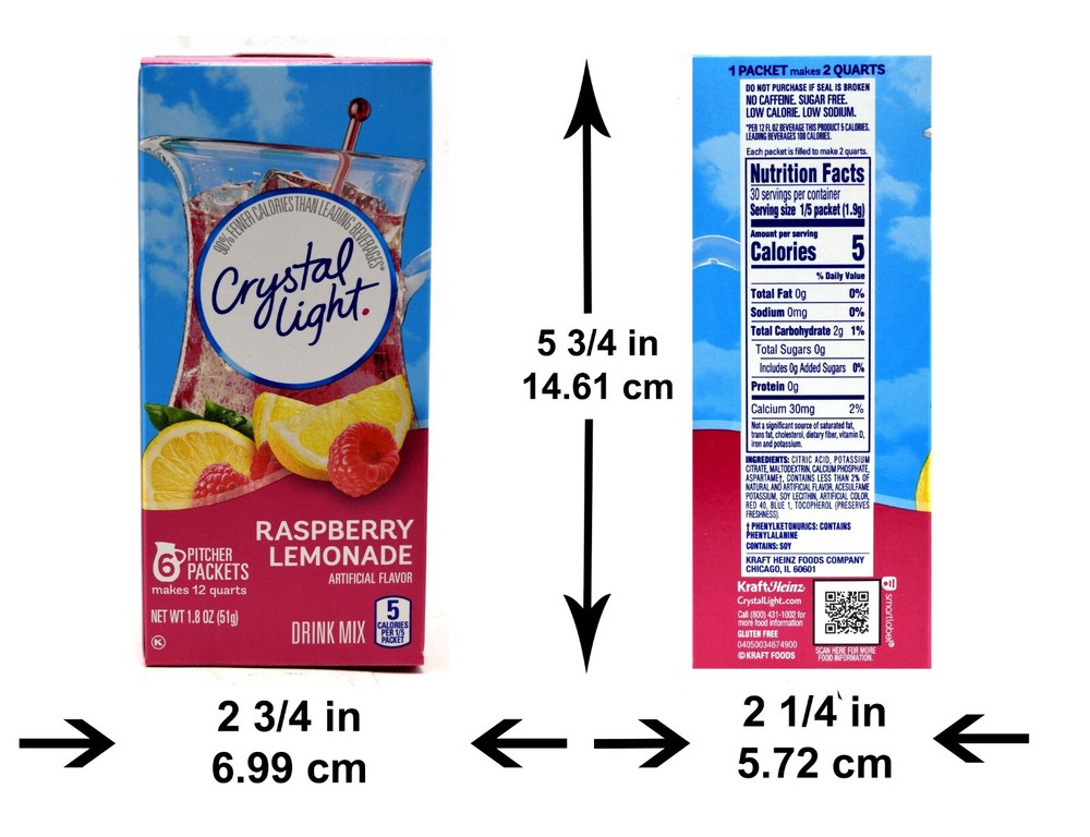 12 12-Quart Boxes Crystal Light Raspberry Lemonade Drink Mix