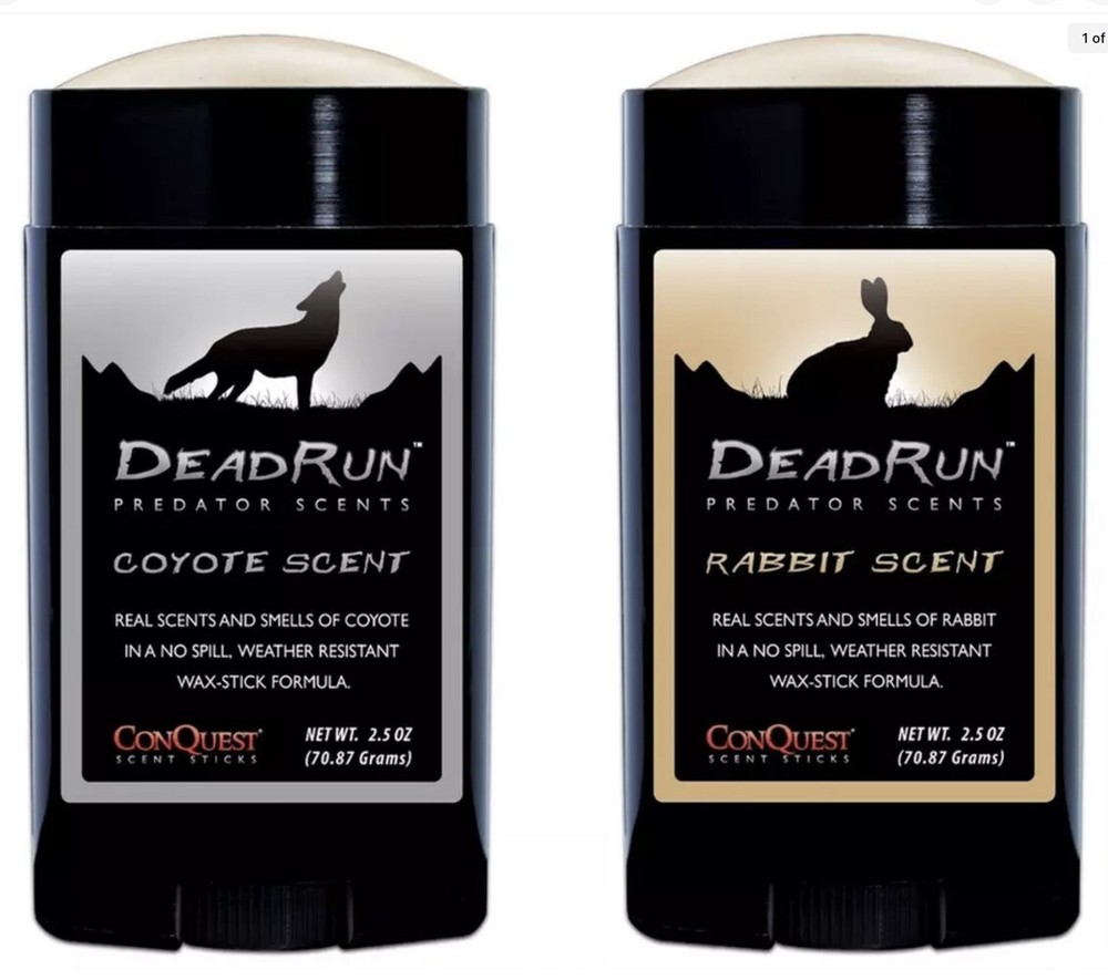 Conquest Scents Dead Run Coyote & Rabbit Combo Scent Pack Predator Hunting Fox