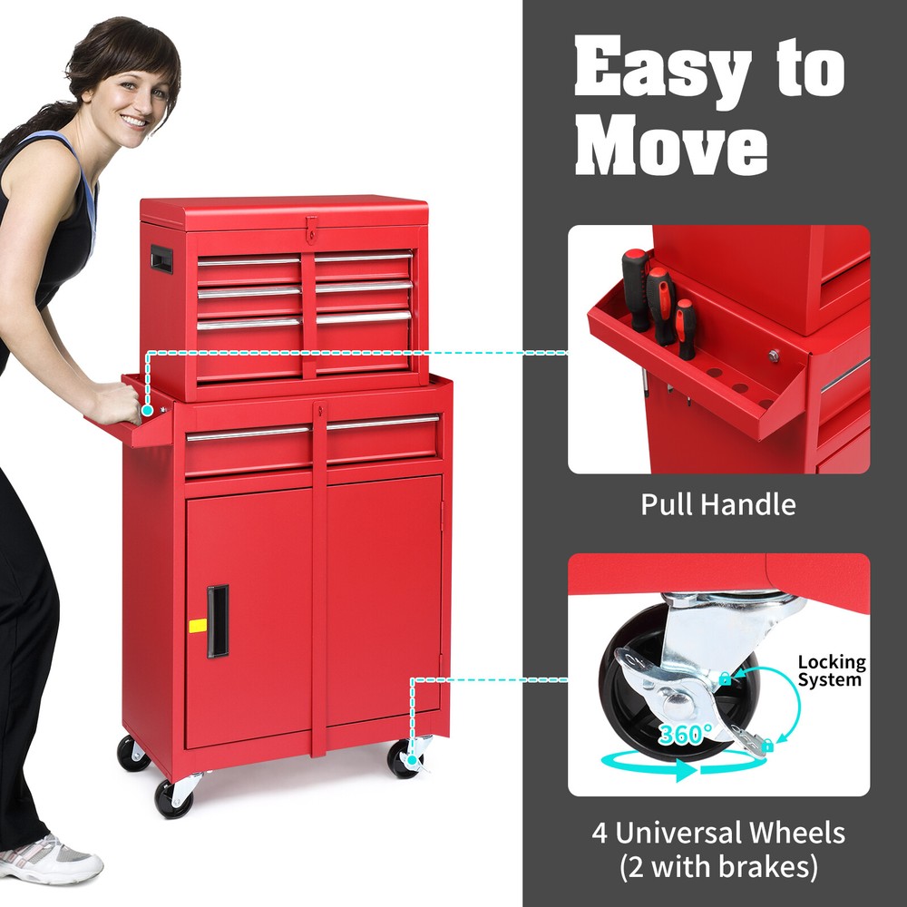 Rolling Tool Chest Heavy Duty Tool Storage Cabinet Mechanic Tool Organizer Box