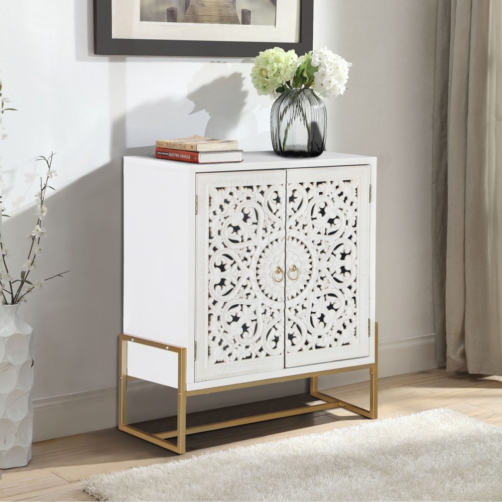 PHI VILLA Accent Storage Cabinet with 2 Doors Buffet Sideboard Entryway Cabinet